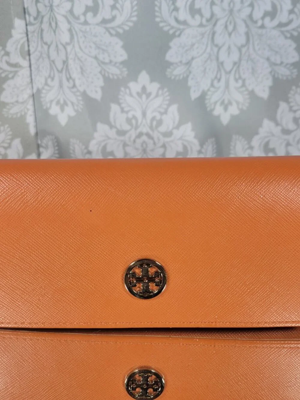Tory Burch Sunglasses Case - Orange and Cream